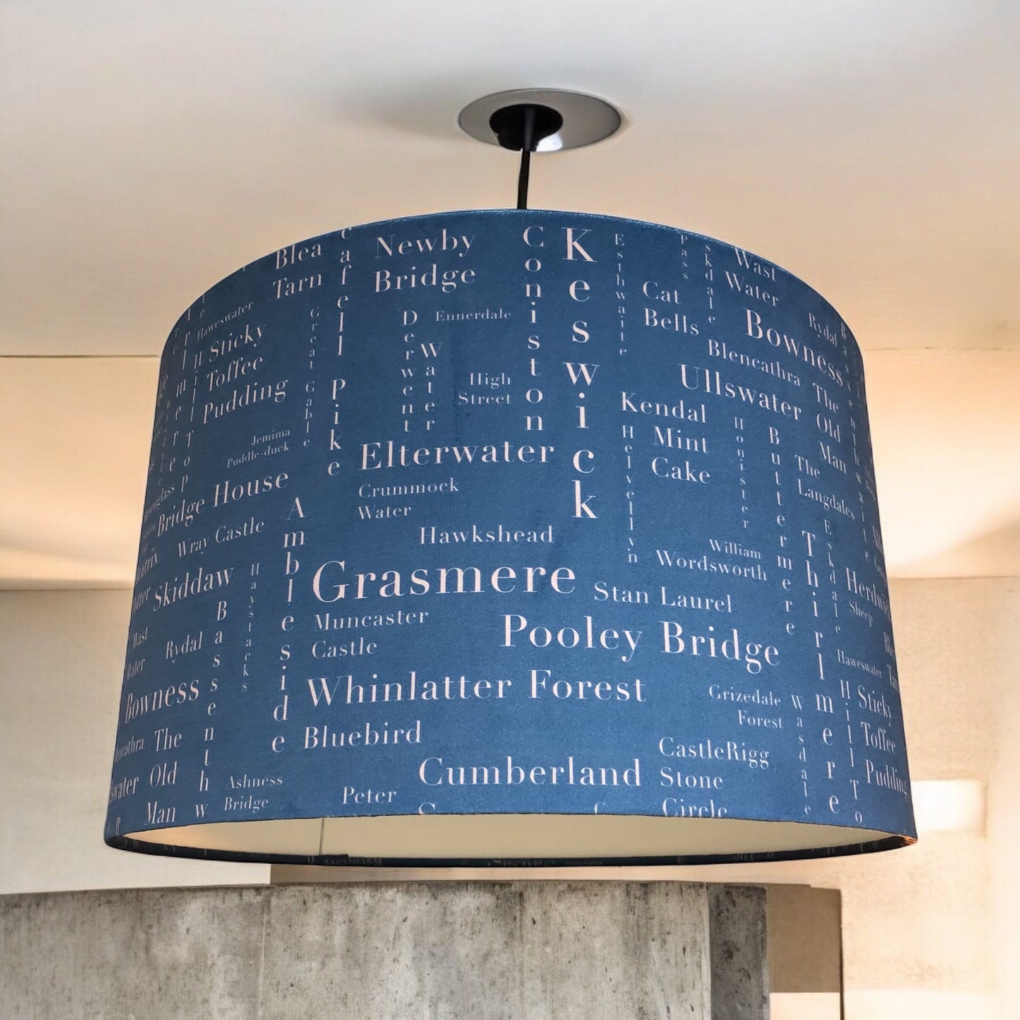 Large Ceiling Lampshade - Wordsworth Blue (Lake District Collection)