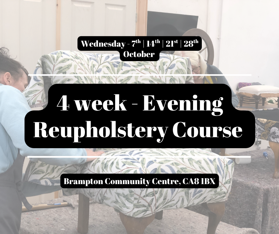 4 week (Wednesday) Evening Reupholstery Course - October 2026