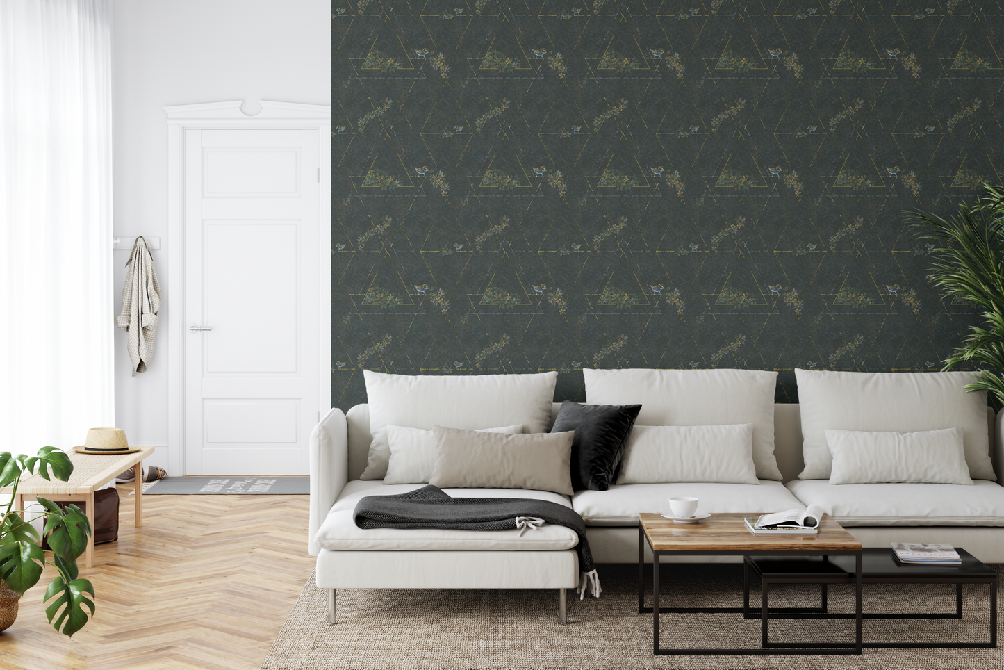 Songbird Wallpaper in Living Room